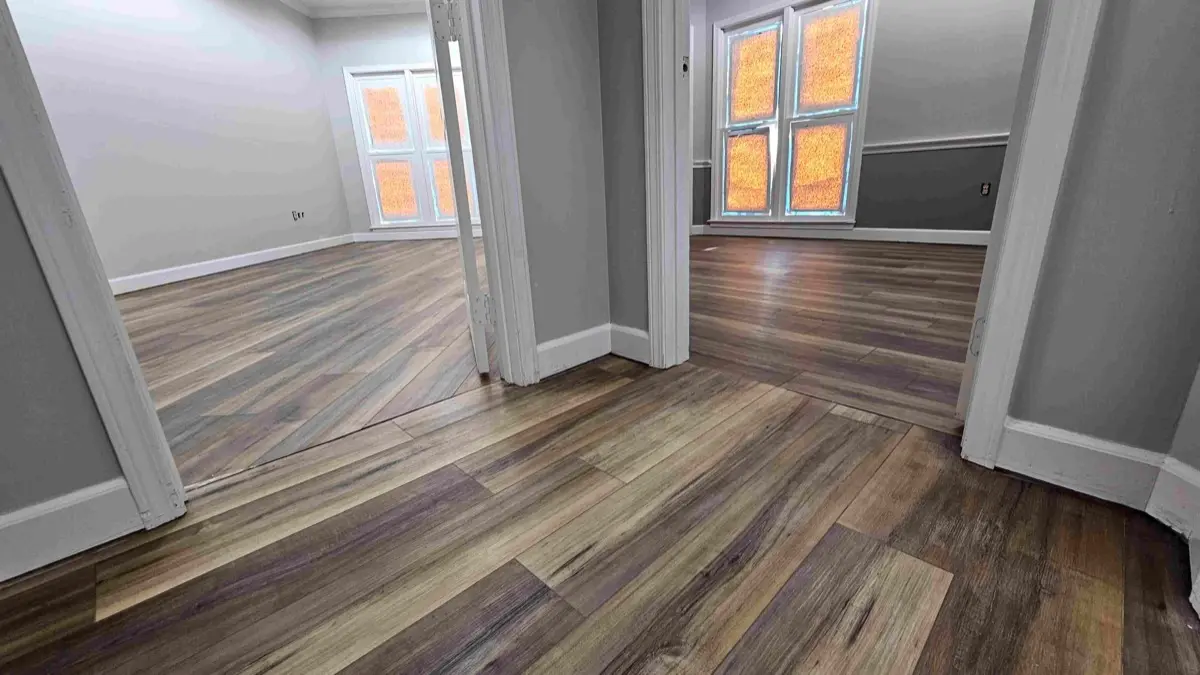 Luxury vinyl plank flooring installation in a home in Mississippi